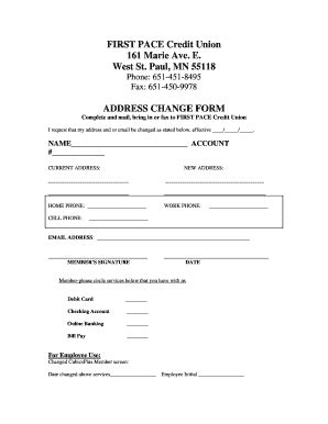 Fillable Online Address Change Form Rtf Fax Email Print PdfFiller