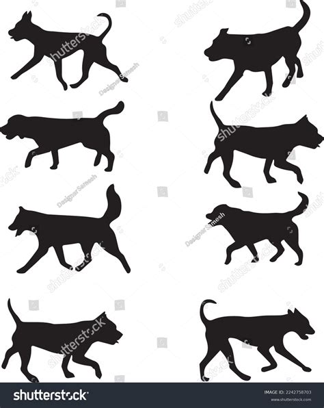 Beautiful Dog Silhouette Vector Art Stock Vector Royalty Free