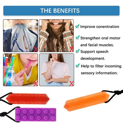 Tuxepoc Sensory Chew Necklace Pack Oral Motor Stimulation Tool For