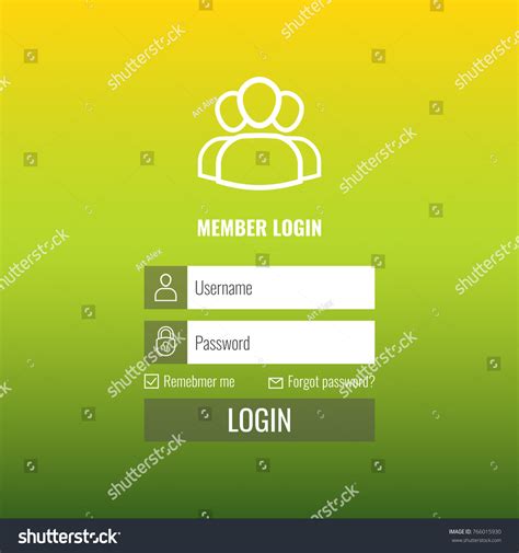 Login Form Menu Simple Line Icons Stock Vector Royalty Free 766015930