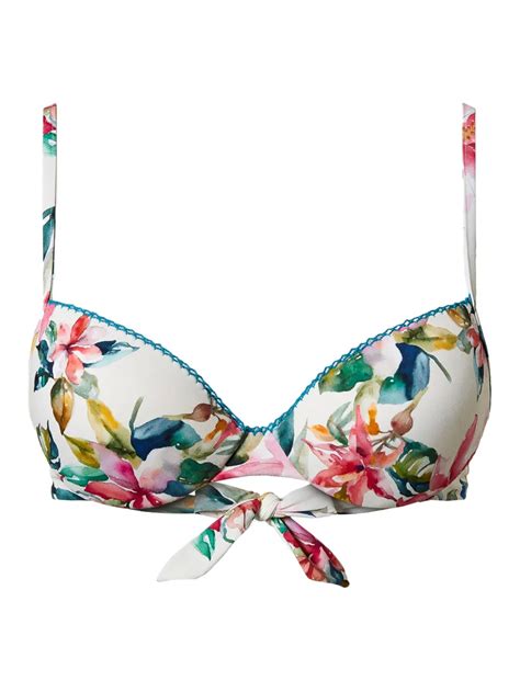 Twinset Floral Print Push Up Bikini Top White Farfetch