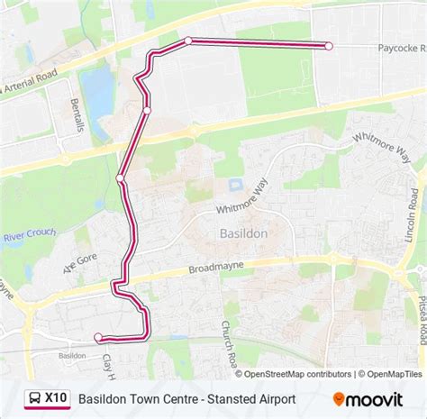 X10 Route Schedules Stops Maps Basildon Updated