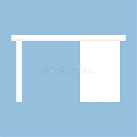 White Table On Blue Background For Use In Web Design Stock Vector