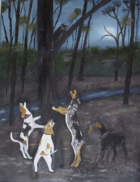 Coon Hounds Treeing Painting By Barbara Smith Fine Art America