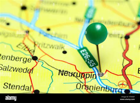 Neuruppin pinned on a map of Germany Stock Photo - Alamy