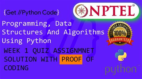 Nptel Programming Data Structures And Algorithms Using Python Week 1