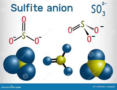 Sulfite Anion, Chemical Structure. Sulfite Salts Are Common Food ...