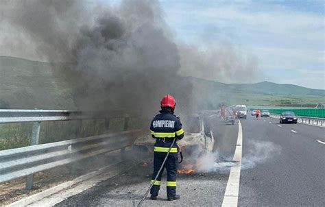 Trafic restricționat pe autostrada A 3 Ploiești București O mașină a