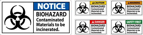 Biohazard Warning Label Biohazard Contaminated Materials To Be