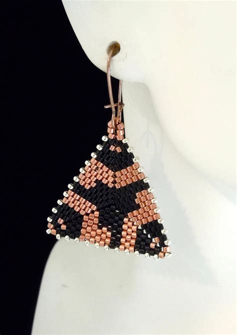 Peyote Triangle Delica Seed Bead Pattern Triangle Earrings Etsy