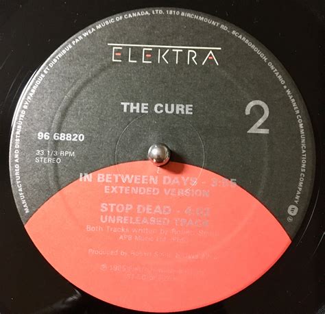 1985 Rare The Cure In Between Days Extended Version Vinyl 12 33 RPM