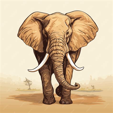 Premium Vector | Big elephant drawing vector