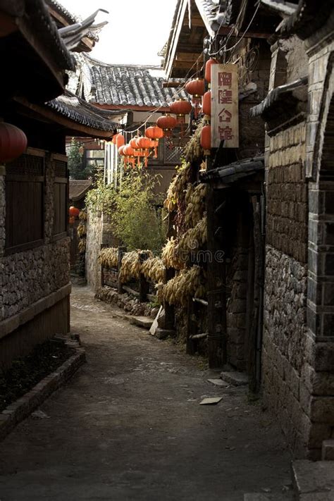 Alley In Chinese Ancient Town Editorial Photo Image Of Corn China