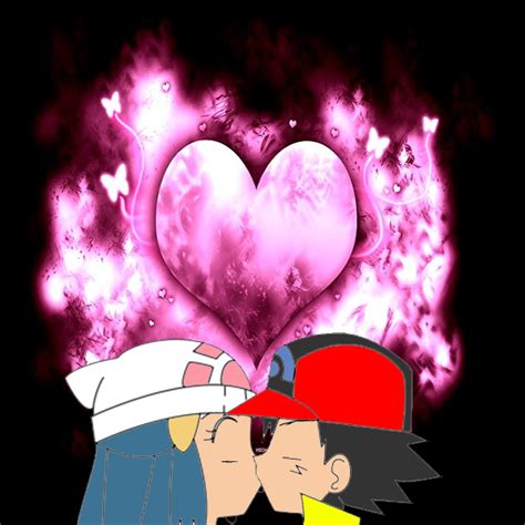 Ash And Dawn Kiss By Darksneaselpokemon On Deviantart