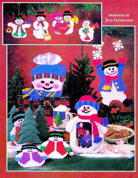 Vintage Snowman Plastic Canvas Pattern Book PDF Christmas Etsy