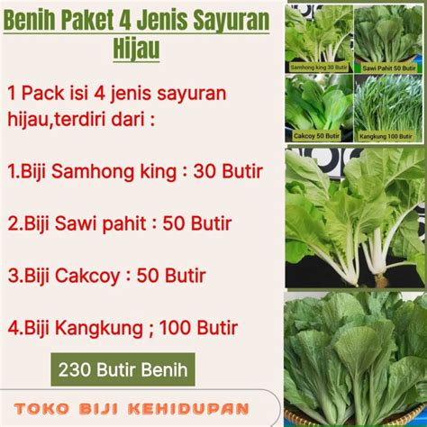 PAKET 4 JENIS BIJI BENIH SAYURAN HIJAU REPACK Lazada Indonesia