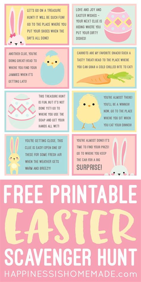 Easter Scavenger Hunt Free Printable Artofit