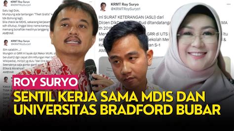 Roy Suryo Sentil Kerja Sama MDIS Dan Universitas Bradford Bubar YouTube