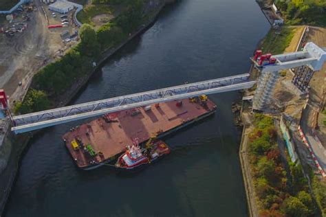 New Wear Footbridge Now Spanning Its Full Length Over The River In Huge