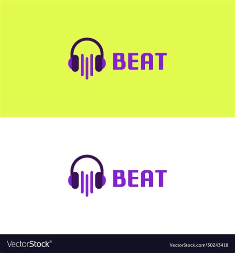 Music beat logo Royalty Free Vector Image - VectorStock