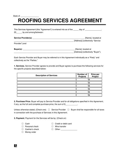 Free Roofing Contract Template PDF Word Legal Templates