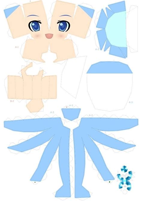 chibi snow miku papercraft  custom paper dolls paper doll