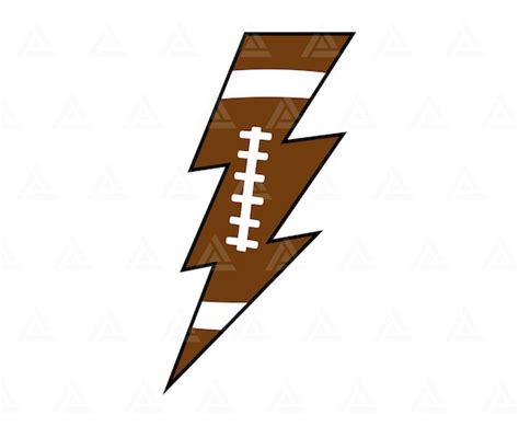 Football Lightning Bolt Svg Rugby Thunder Svg American Etsy