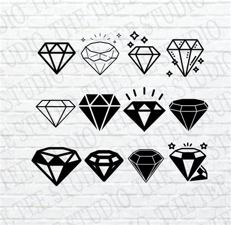 Diamond SVG Bundle Svg Png Eps Dxf Jpg, Diamond Outline, Diamond Clip Art Cut File Svg, Diamond ...