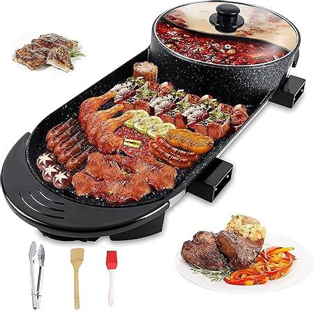 Amazon Electric Grill Hot Pot 2 In 1 Multifunctional Smokeless Grill Indoor Teppanyaki