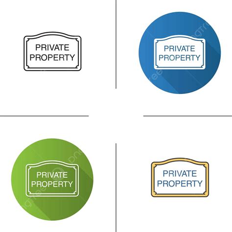 Private Property Sign Icon Outline Negative Space Logo Vector Outline