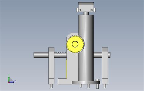 No 000153使用齿条与齿轮的升降机构 SOLIDWORKS 2010 模型图纸下载 懒石网