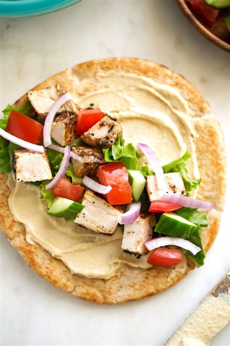 Hummus Chicken Shawarma Wraps Recipe Little Spice Jar