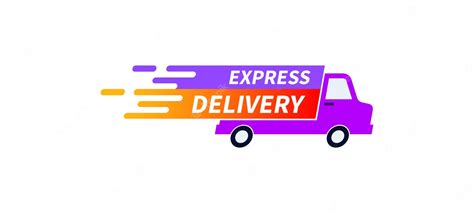 Premium Vector Express Delivery Truck Label Vector