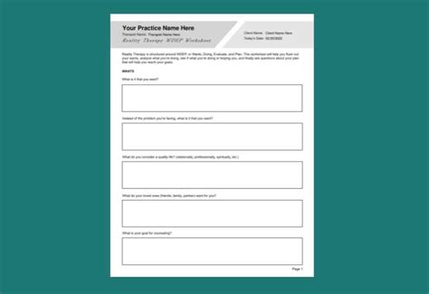 Reality Therapy Worksheets Bundle Pdf Templates Therapybypro