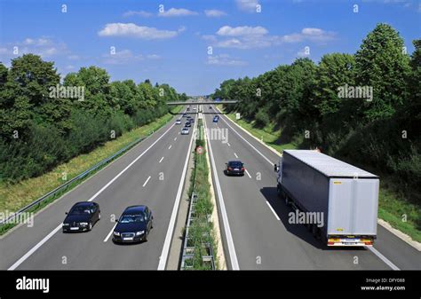 Traffic at a German Autobahn Stock Photo - Alamy