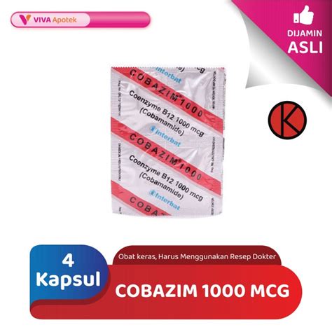 Jual Cobazim 1000 Mcg Coenzyme B12 Anemia 4 Kapsul Shopee Indonesia