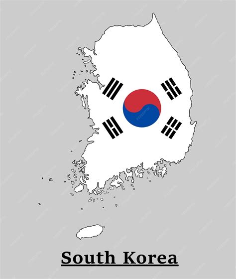 Premium Vector South Korea National Flag Map Design Illustration Of South Korea Country Flag