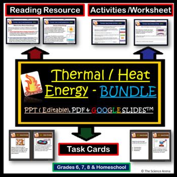 Heat Energy Thermal Energy Notes Task Cards Activities Bundle