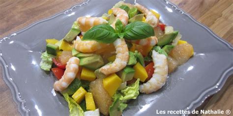 Les Recettes De Nathalie Salade Exotique Mangue Crevettes Pamplemousse