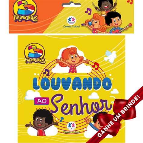 Livro 3 Palavrinhas Louvando ao Senhor Crianças Filhos Infantil