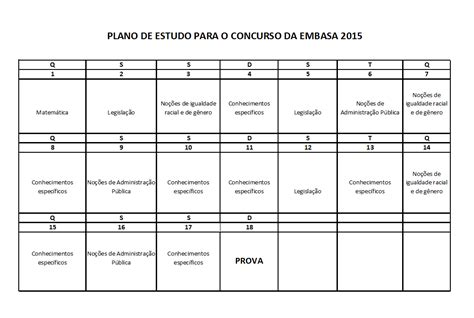 Plano De Estudo Para Concurso