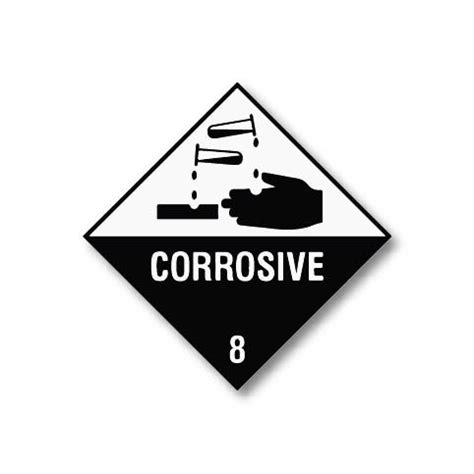 Corrosive 8 Hazard Warning Label 100 x 1000mm