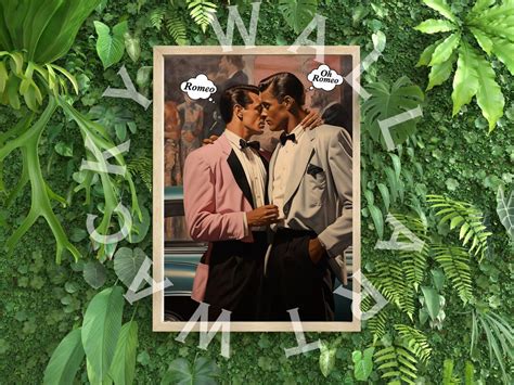 Retro Gay Man Wall Art Poster Print Framed Or Unframed LGBTQ Artwork Home Decor Gift