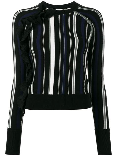 3 1 Phillip Lim Knitted Ruffle Stripe Top Knitted Tops Knitwear