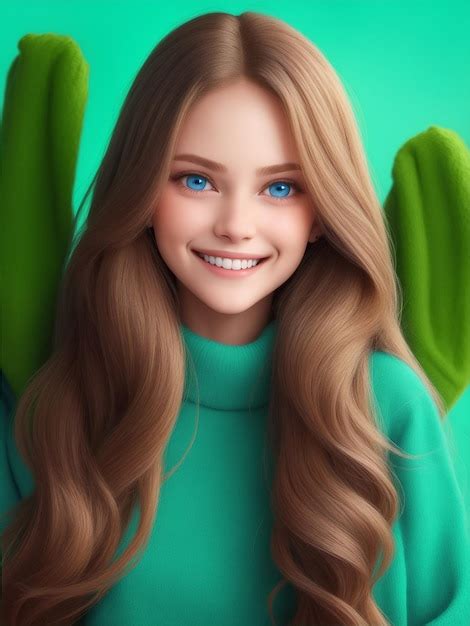 Premium Photo A Beautiful Girl Smiling Generative Ai