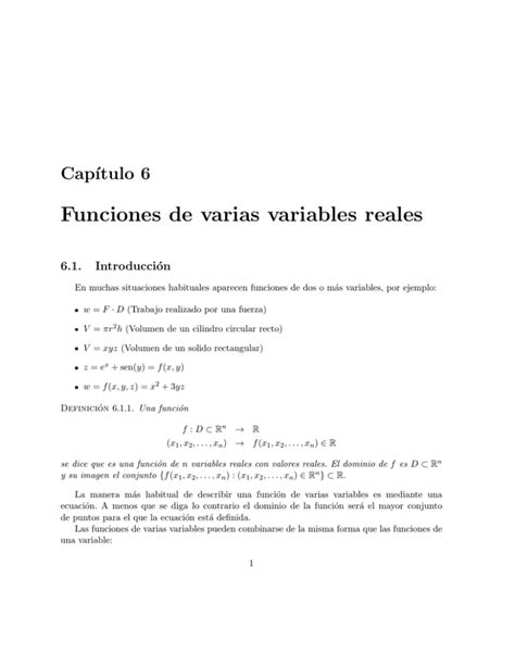 Tema Funciones De Varias Variables Reales