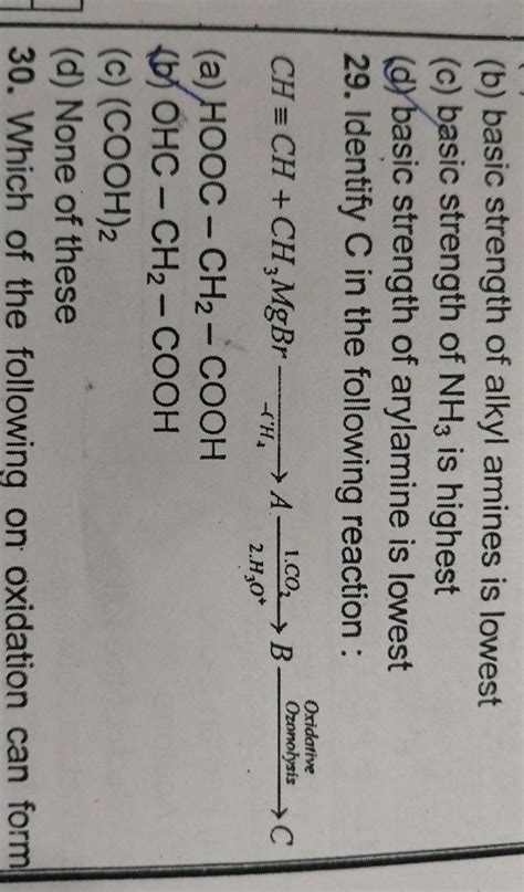 Identify C In The Following Reaction Ch≡chch3 Mgbr−rh4 A2⋅h3 O1co2