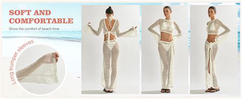 LANNEW Women S Swimsuits Cover Ups Set For Crochet Bathing Suit Hollow Out 2 Piece Bikini