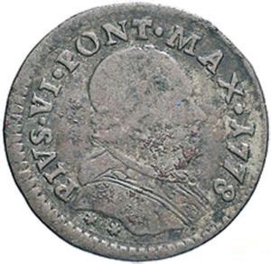 Coin Bolognini Pius Vi Italian Papal States Bologna Wcc Km