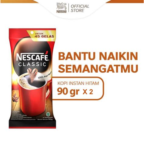 Jual Nescafe Classic Kopi Hitam Instan Pouch 90 Gr Shopee Indonesia